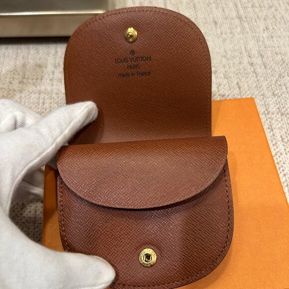 Authentic Louis Vuitton Monogram Porte Monnaie Gousset Coin Purse - Picture 6 of 12